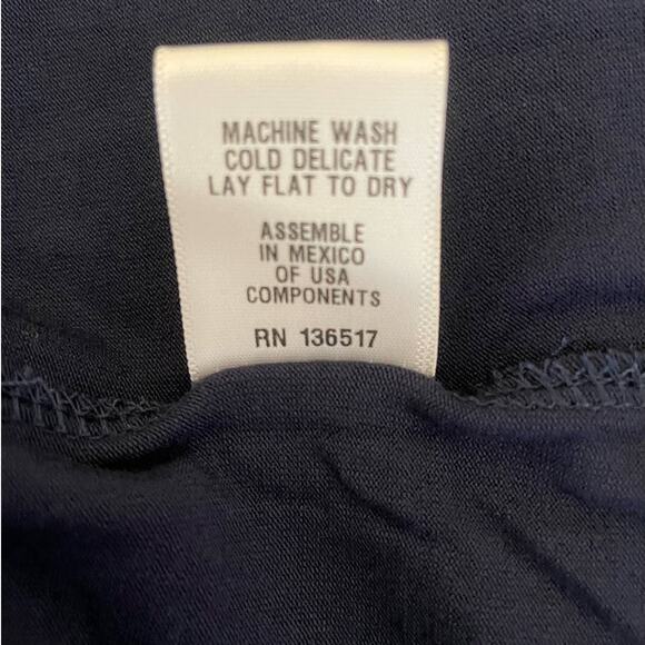 Loveappella Mini Dress Women M Navy Tie Keyhole Jersey Stretch Vacay Neutral NEW - Picture 7 of 10